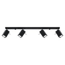 Steel Ceiling Light Rectangular With 4 Merida Lamps - Bittersweet Shimmer