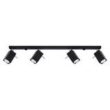 Steel Ceiling Light Rectangular With 4 Merida Lamps - Bittersweet Shimmer