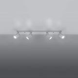 Steel Ceiling Light Rectangular With 4 Ring Lamps - Bittersweet Shimmer