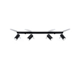 Steel Ceiling Light Rectangular With 4 Ring Lamps - Bittersweet Shimmer
