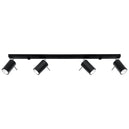 Steel Ceiling Light Rectangular With 4 Ring Lamps - Bittersweet Shimmer