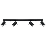 Steel Ceiling Light Rectangular With 4 Ring Lamps - Bittersweet Shimmer
