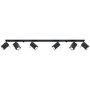 Steel Ceiling Light Rectangular With 6 Merida Lamps - Bittersweet Shimmer
