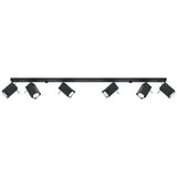 Steel Ceiling Light Rectangular With 6 Merida Lamps - Bittersweet Shimmer