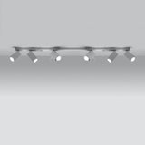 Steel Ceiling Light Rectangular With 6 Merida Lamps - Bittersweet Shimmer