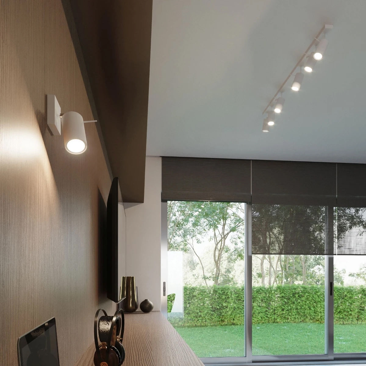 Steel Ceiling Light Rectangular With 6 Ring Lamps - Bittersweet Shimmer
