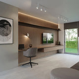 Steel Ceiling Light Rectangular With 6 Ring Lamps - Bittersweet Shimmer