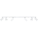 Steel Ceiling Light Rectangular With 6 Ring Lamps - Bittersweet Shimmer
