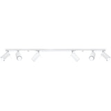 Steel Ceiling Light Rectangular With 6 Ring Lamps - Bittersweet Shimmer