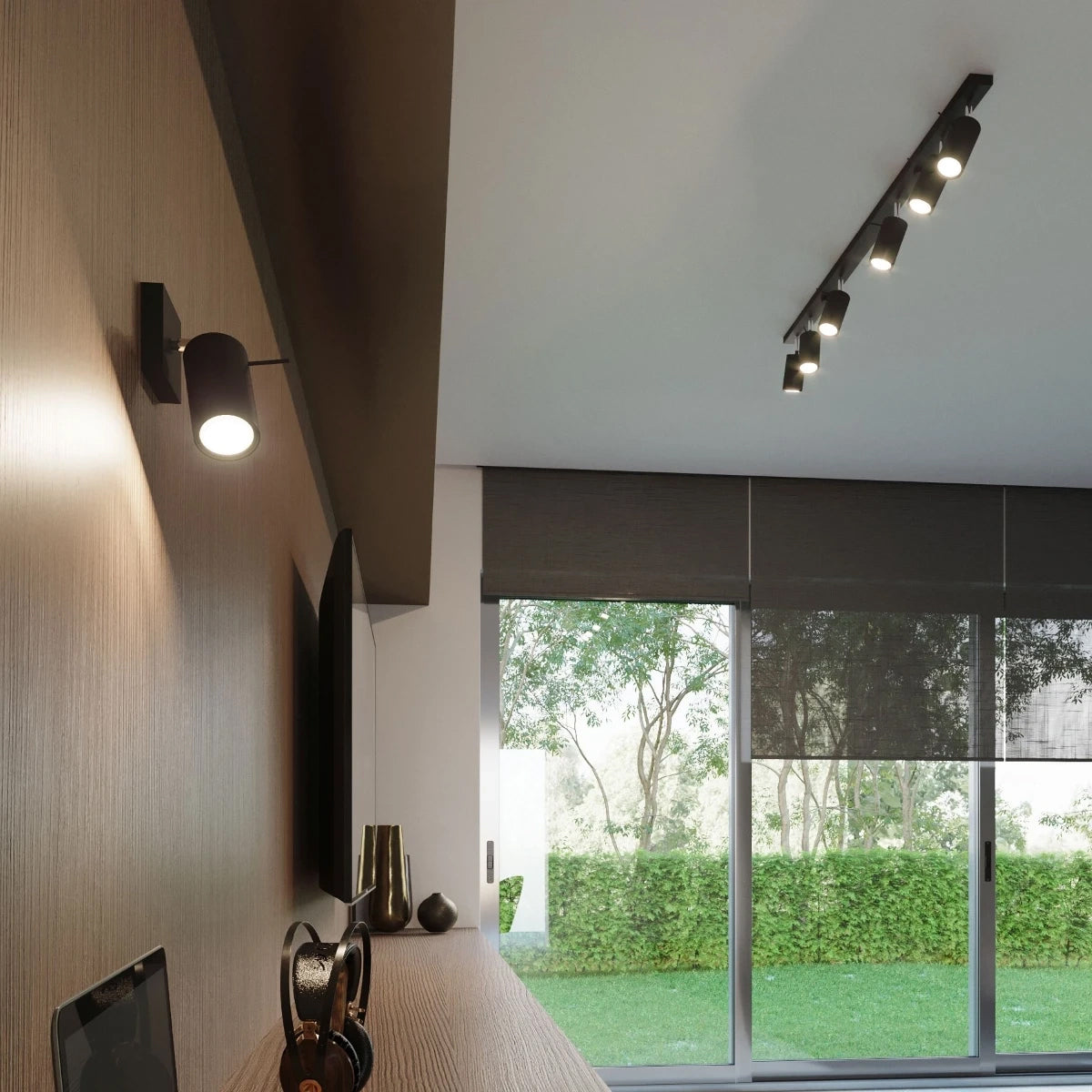 Steel Ceiling Light Rectangular With 6 Ring Lamps - Bittersweet Shimmer