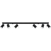 Steel Ceiling Light Rectangular With 6 Ring Lamps - Bittersweet Shimmer