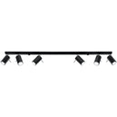 Steel Ceiling Light Rectangular With 6 Ring Lamps - Bittersweet Shimmer