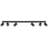 Steel Ceiling Light Rectangular With 6 Ring Lamps - Bittersweet Shimmer