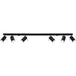 Steel Ceiling Light Rectangular With 6 Ring Lamps - Bittersweet Shimmer
