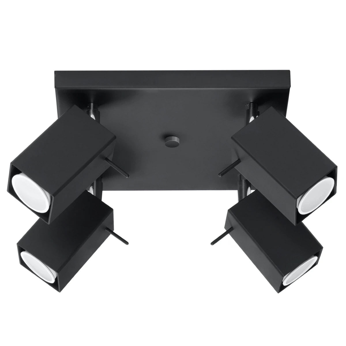 Steel Ceiling Light Square With 4 Merida Lamps - Bittersweet Shimmer