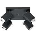 Steel Ceiling Light Square With 4 Merida Lamps - Bittersweet Shimmer