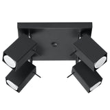Steel Ceiling Light Square With 4 Merida Lamps - Bittersweet Shimmer