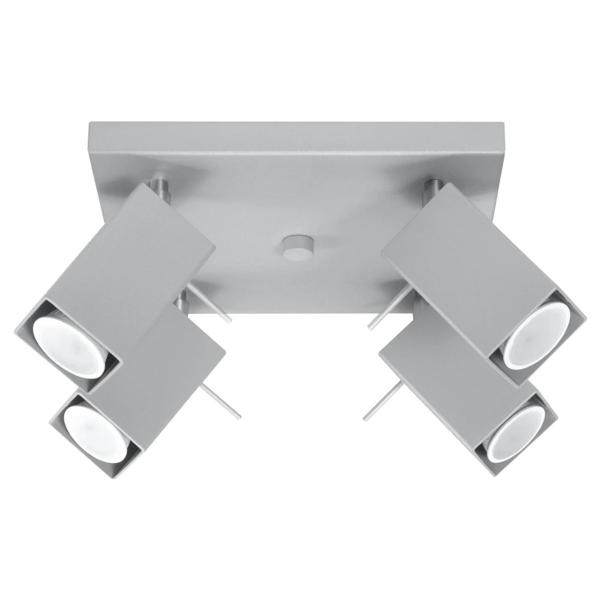 Steel Ceiling Light Square With 4 Merida Lamps - Bittersweet Shimmer