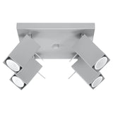 Steel Ceiling Light Square With 4 Merida Lamps - Bittersweet Shimmer