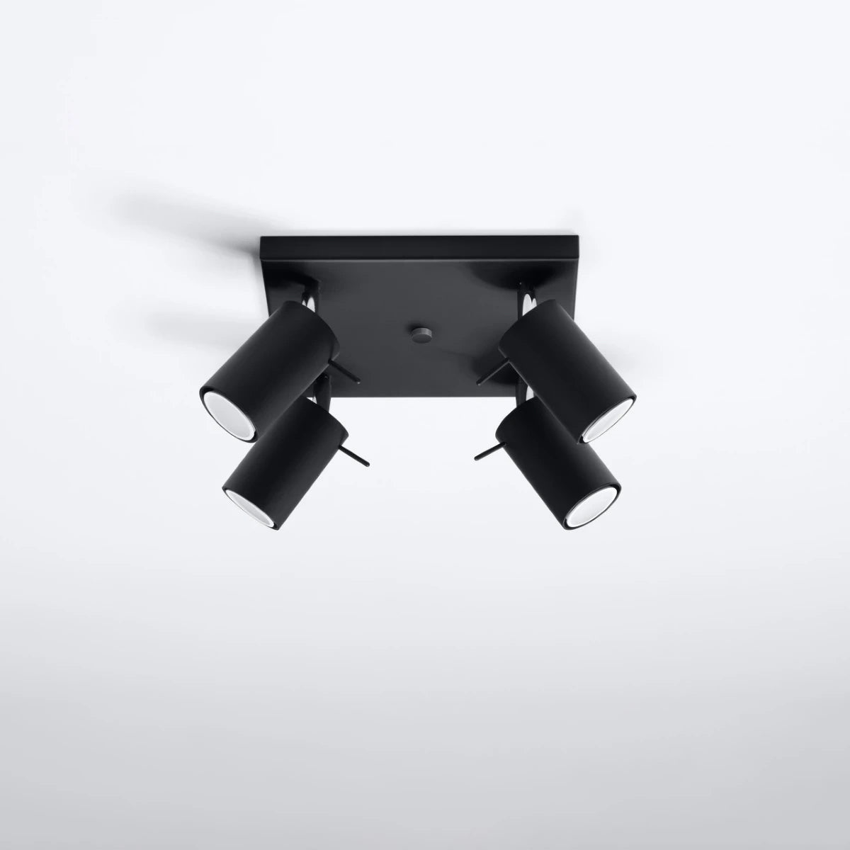Steel Ceiling Light Square With 4 Ring Lamps - Bittersweet Shimmer