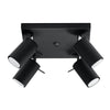 Steel Ceiling Light Square With 4 Ring Lamps - Bittersweet Shimmer