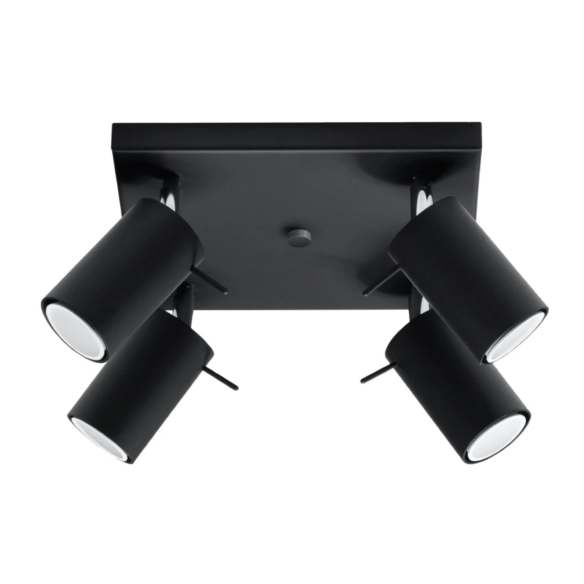 Steel Ceiling Light Square With 4 Ring Lamps - Bittersweet Shimmer