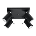Steel Ceiling Light Square With 4 Ring Lamps - Bittersweet Shimmer