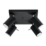 Steel Ceiling Light Square With 4 Ring Lamps - Bittersweet Shimmer