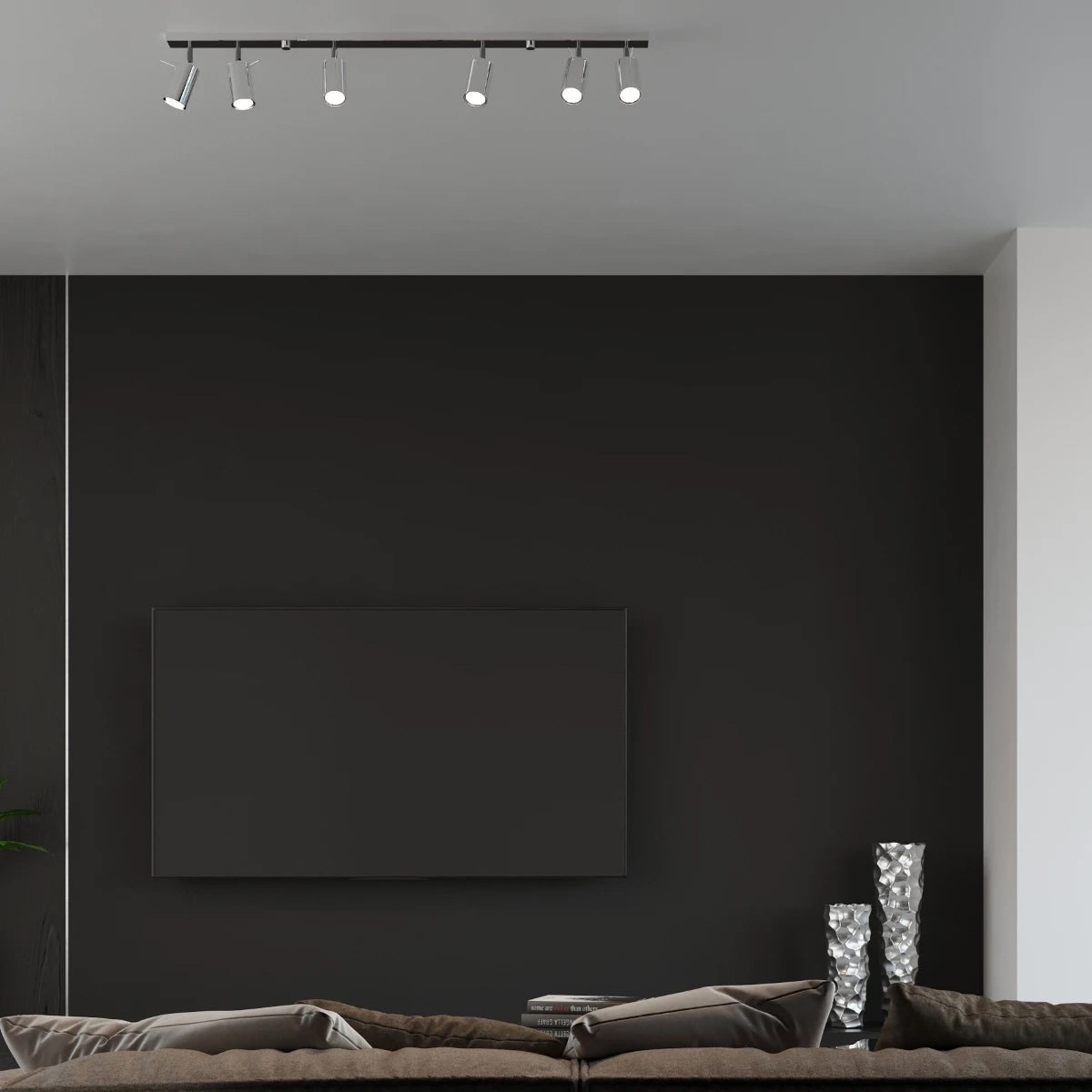 Steel Ceiling Light Square With 4 Ring Lamps - Bittersweet Shimmer