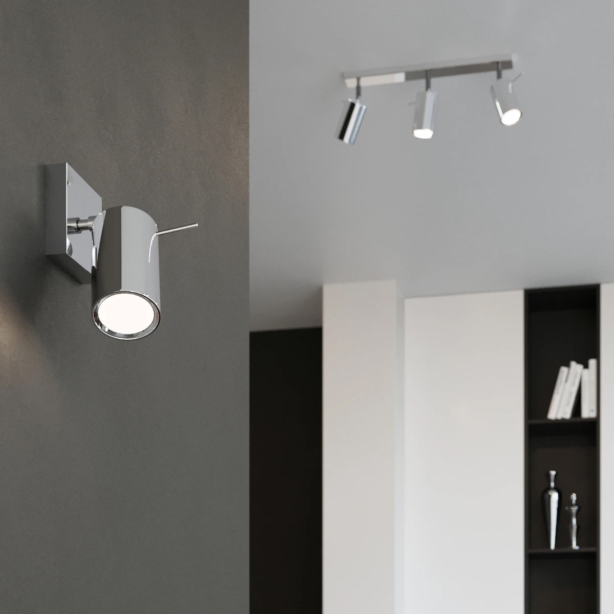 Steel Ceiling Light Square With 4 Ring Lamps - Bittersweet Shimmer