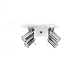 Steel Ceiling Light Square With 4 Ring Lamps - Bittersweet Shimmer