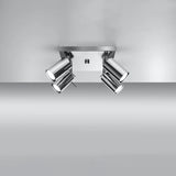 Steel Ceiling Light Square With 4 Ring Lamps - Bittersweet Shimmer