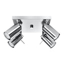 Steel Ceiling Light Square With 4 Ring Lamps - Bittersweet Shimmer