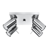 Steel Ceiling Light Square With 4 Ring Lamps - Bittersweet Shimmer