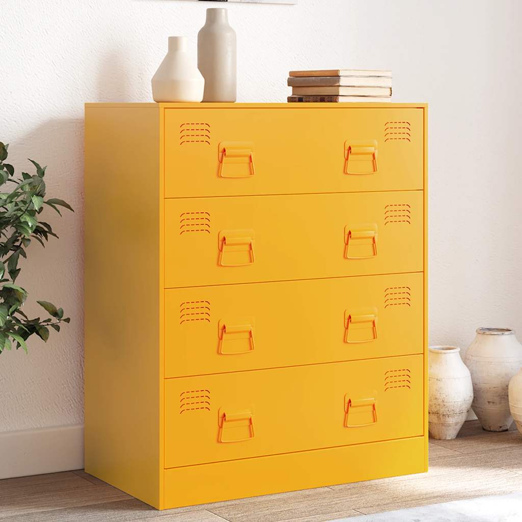 Steel Chest Of 4 Drawers 67cm Wide - Vantage Home