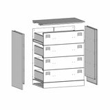 Steel Chest Of 4 Drawers 67cm Wide - Vantage Home