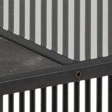 Steel Coffee Table Square With Wooden Marble Effect And Glass Top - Strington