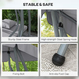 Steel Convertible 3 Seater Garden Swing Chair Bed With Adjustable Canopy - Velmora