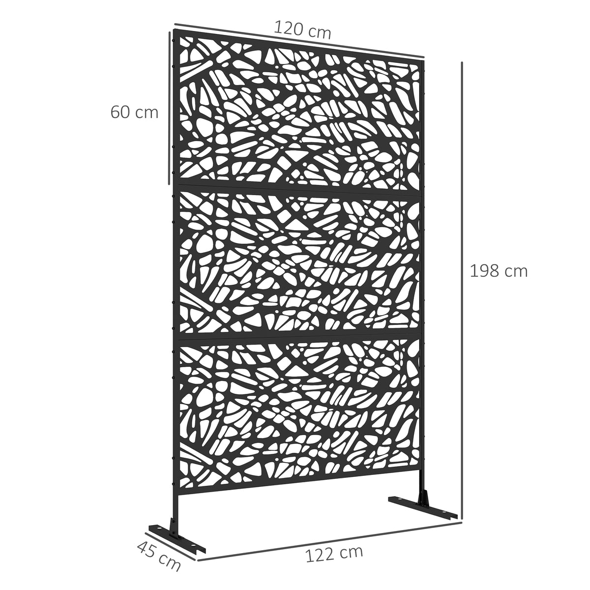 Steel Decorative Garden Privacy Screen - Twisted Line Freestanding ...