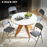 Steel Dining Chairs With Velvet Seat in Set Of 2 - Velmora