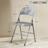 Steel Dining Chairs With Velvet Seat in Set Of 2 - Velmora