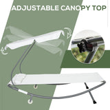 Steel Double Garden Sun Lounger With Adjustable Detachable Canopy - Velmora