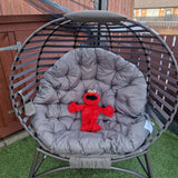 Steel Egg Chair With Cushion and Side Pocket - Velmora