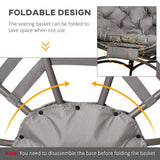 Steel Egg Chair With Cushion and Side Pocket - Velmora