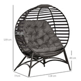 Steel Egg Chair With Cushion and Side Pocket - Velmora