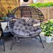 Steel Egg Chair With Cushion and Side Pocket - Velmora