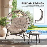 Steel Egg Chair With Cushion and Side Pocket - Velmora