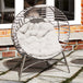 Steel Egg Chair With Cushion and Side Pocket - Velmora