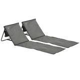 Steel Foldable Garden Beach Sun Lounger Chair Mat in Set of 2 - Velmora