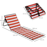 Steel Foldable Garden Beach Sun Lounger Chair Mat in Set of 2 - Velmora